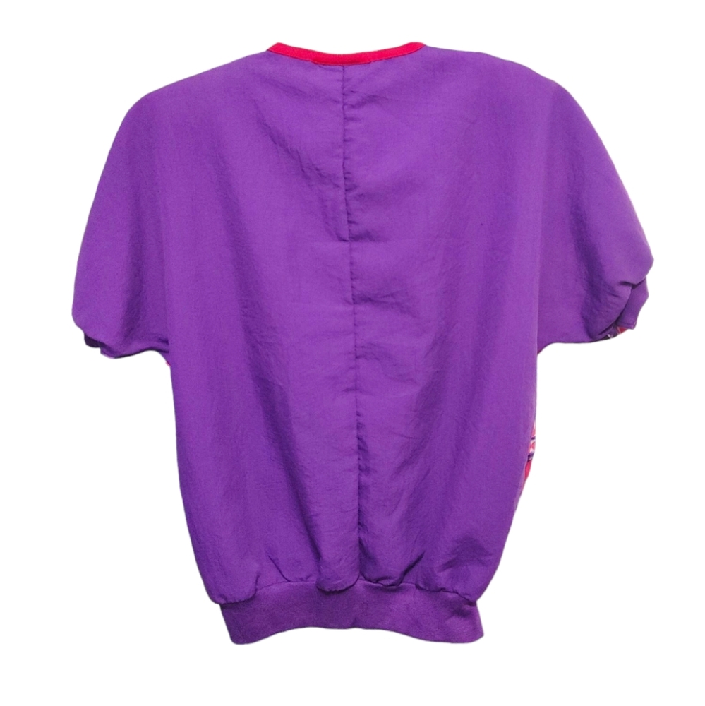 Vintage Cricket Lane Colorful Short Sleeve Sweatshirt Women's Size Small NWT - Picture 8 of 12